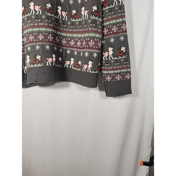 Disney Parks Ugly Christmas Sweater Mickey Mouse Reindeer Sleigh Fair Isle Men L - Picture 9 of 12